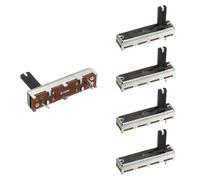 sourcing map Lot de 5 potentiomètres linéaires simples droits, 3 broches, B100K, 35 mm (L) 20 mm, résistances variables, mélangeur, potentiomètre électronique pour réglage de la gradation, poignée en