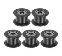 sourcing map Lot de 5 poulies de renvoi 2GT de 3 mm d'alésage de 13 mm de diamètre en aluminium pour courroie de 6 mm de largeur pour imprimante 3D CNC Machine accessoires, noir