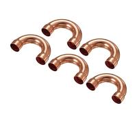 sourcing map Lot de 5 raccords coudés en forme de U à 180 degrés en cuivre pour système de climatisation et de réfrigération 16 mm