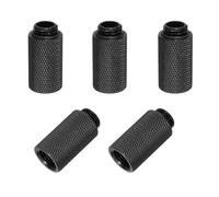 sourcing map Lot de 5 rallonges mâles vers femelles G1/4 x 30 mm pour système de refroidissement à eau PC Noir