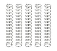 sourcing map Lot de 5 ressorts de compression, 0,6 mm de diamètre x 5 mm de diamètre x 30 mm de long en acier inoxydable 304, ressorts de pression pour stylo à bille, réparation à domicile, argent