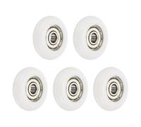 sourcing map Lot de 5 roulements à billes 626ZZ en nylon - Roulettes rondes - 6 x 30 x 9 mm - Roulements en acier chromé (GCr15) - Blanc