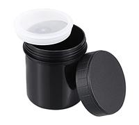 sourcing map Lot de 5 seaux à peinture vides en plastique avec couvercle hermétique Noir 150 ml
