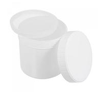 sourcing map Lot de 5 seaux de peinture vides en plastique de 500 ml avec couvercle hermétique, blanc