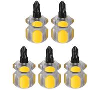 sourcing map Lot de 5 tournevis Phillips PH2 Stubby 45# en acier oxyde noir avec poignée ergonomique pour machines à coudre dans les espaces restreints, jaune