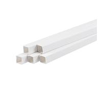 sourcing map Lot de 5 tubes carrés en plastique ABS pour modélisme architectural Blanc 10 mm x 10 mm x 250 mm