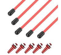 sourcing map Lot de 5 tubes d'antenne de protection en plastique de 160 mm avec support et capuchon pour antenne récepteur de drone de voiture, bateau, drone radiocommandé (rouge)