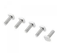 sourcing map Lot de 5 vis à tête carrée M8 x 20 mm entièrement filetées en acier inoxydable 304 de qualité C