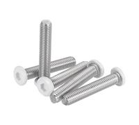 sourcing map Lot de 5 vis à tête cylindrique hexagonale M8-1,25 x 45 mm, boulons en acier inoxydable 304, filetage complet, vis autotaraudeuses pour meubles appareils électriques, blanc