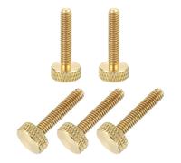 sourcing map Lot de 5 vis moletées en laiton massif M4 x 20 mm pour appareils électroniques et mécaniques