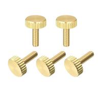 sourcing map Lot de 5 vis moletées M3 x 12 mm plates en laiton pour maison, électronique, machine