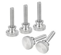 sourcing map Lot de 5 vis moletées M4 x 20 mm en acier inoxydable 304 à tête plate moletée avec boutons de fixation