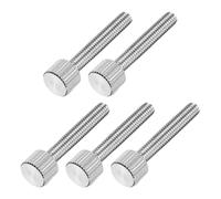 sourcing map Lot de 5 vis moletées M4 x 25 mm en acier inoxydable 304 à tête plate entièrement filetée pour maison, électronique, machine