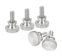 sourcing map Lot de 5 vis moletées M4 x 8 mm en acier inoxydable 304 à tête plate moletée avec boutons de fixation