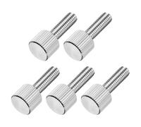 sourcing map Lot de 5 vis moletées M5 x 16 mm en acier inoxydable 304 à tête plate entièrement filetée pour maison, électronique, machine