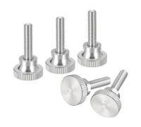 sourcing map Lot de 5 vis moletées M5 x 20 mm en acier inoxydable 304 à tête plate moletée avec boutons de fixation