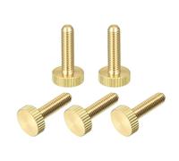 sourcing map Lot de 5 vis moletées M5 x 20 mm plates en laiton pour maison, électronique, machine