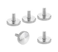 sourcing map Lot de 5 vis moletées M5 x 20 mm, vis moletées à tête plate en acier inoxydable 304, boulons à tête moletée métrique, boutons de serrage, 20 mm de diamètre