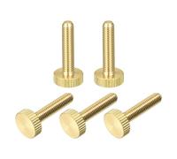 sourcing map Lot de 5 vis moletées M5 x 25 mm plates en laiton pour maison, électronique, machine