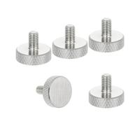 sourcing map Lot de 5 vis moletées M5 x 8 mm, vis moletées à tête plate en acier inoxydable 304, boulons à tête moletée métrique, boutons de serrage, 15 mm de diamètre