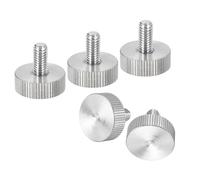 sourcing map Lot de 5 vis moletées M6 x 12 mm en acier inoxydable 304 à tête moletée plate entièrement filetée
