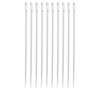 sourcing map Lot de 50 aiguilles à coudre à grand chas de 4,6 cm et 0,8 mm à haute teneur en carbone - Aiguilles à tricoter pour couture à la main - Argenté