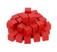 sourcing map Lot de 50 blocs de bois pour travaux manuels, 33/40,6 cm, cubes carrés en bois de pin brut pour projets de bricolage, rouge