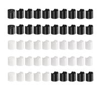 sourcing map Lot de 50 bouchons à disque en plastique PP, 18/410 capuchons de rechange durables pour bouteilles compressibles, bouteilles rechargeables, en plastique, vides, shampooing, noir/blanc