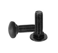 sourcing map Lot de 50 boulons de carrosserie M5 x 16 mm en acier inoxydable 18-8 (304) à tête ronde et à col carré - Vis en oxyde noir pour accessoires de fixation - Noir