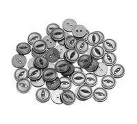 sourcing map Lot de 50 boutons à coudre ronds en résine à 2 trous Gris clair 24 L 15 mm