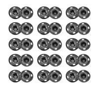 sourcing map Lot de 50 boutons pression invisibles en laiton pour tissu, vêtements, loisirs créatifs - 17 mm - Noir