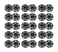 sourcing map Lot de 50 boutons pression invisibles en laiton pour tissu, vêtements, loisirs créatifs - 19 mm - Noir