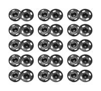 sourcing map Lot de 50 boutons pression invisibles en laiton pour tissu, vêtements, loisirs créatifs - 15 mm - Noir