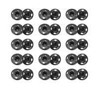 sourcing map Lot de 50 boutons pression invisibles en laiton pour tissu, vêtements, loisirs créatifs - 12 mm - Noir