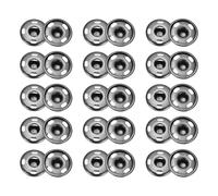 sourcing map Lot de 50 boutons pression invisibles en laiton pour tissu, vêtements, loisirs créatifs - 15 mm (noir clair)