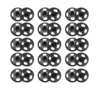 sourcing map Lot de 50 boutons pression invisibles en métal à coudre de 7,5 mm pour tissu, vêtements, loisirs créatifs (noir)