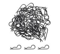 sourcing map Lot de 50 clips de carrosserie télécommandés universels en acier inoxydable de 1,2 mm pour voiture télécommandée à l'échelle 1/6, 1/8, 1/10, pièces de rechange (noir)