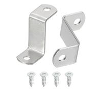 sourcing map Lot de 50 clips décalés de 2,5 cm pour toile - Clips de montage en forme de Z avec 2 trous de montage avec vis - Argenté