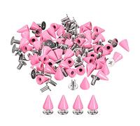 sourcing map Lot de 50 clous coniques 7 x 10 mm et rivets à vis en métal pour vêtements, ceintures, sacs, chaussures, loisirs créatifs - Rose