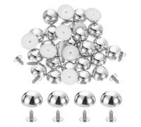 sourcing map Lot de 50 clous ronds en forme de champignon en plastique à dos plat avec clous pour vêtements, sacs, chaussures, accessoires - Argenté - 10 mm