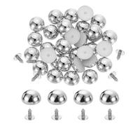 sourcing map Lot de 50 clous ronds en forme de champignon en plastique avec clous pour vêtements, sacs, chaussures, accessoires - Argenté - 8 mm