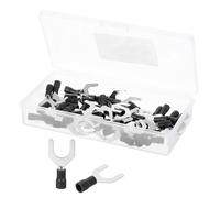 sourcing map Lot de 50 connecteurs isolés à fourche 22-16 AWG SV1.25-8 en cuivre étamé étanche pour câblage industriel électrique marin (noir)