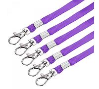 sourcing map Lot de 50 cordons plats avec crochet pivotant pour carte d'identité, badge, carte d'accès, violet