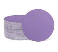 sourcing map Lot de 50 disques abrasifs de 25 mm Grain 80 Papier de verre Orbital aléatoire pour le travail du bois, automobile, polissage des métaux, violet