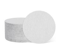 sourcing map Lot de 50 disques de ponçage 125 mm Grain 120 Crochet et boucle Papier abrasif Orbital aléatoire pour le travail du bois, automobile, polissage des métaux, blanc