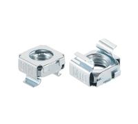 sourcing map Lot de 50 écrous cage M10 x 1,5 mm en acier au carbone plaqué zinc pour armoire de serveur, argent