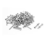 sourcing map Lot de 50 écrous et boulons à tête hexagonale M2,5 x 18 mm