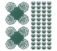 sourcing map Lot de 50 emballages à truffes en papier de 10,2 cm pour chocolats, bonbons, desserts, gâteaux carrés pour mariage, fête d'anniversaire, événements, boutiques de dessert, vert foncé