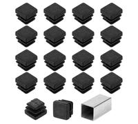 sourcing map Lot de 50 embouts carrés de 10 mm, bouchons en plastique pour tubes métalliques, pieds de chaise, table, étagères, meubles, noir