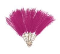 sourcing map Lot de 50 herbes de la pampa artificielles séchées avec tige pour remplissage de vase de sol, décoration de mariage, décoration d'intérieur, 52 cm, rose rouge